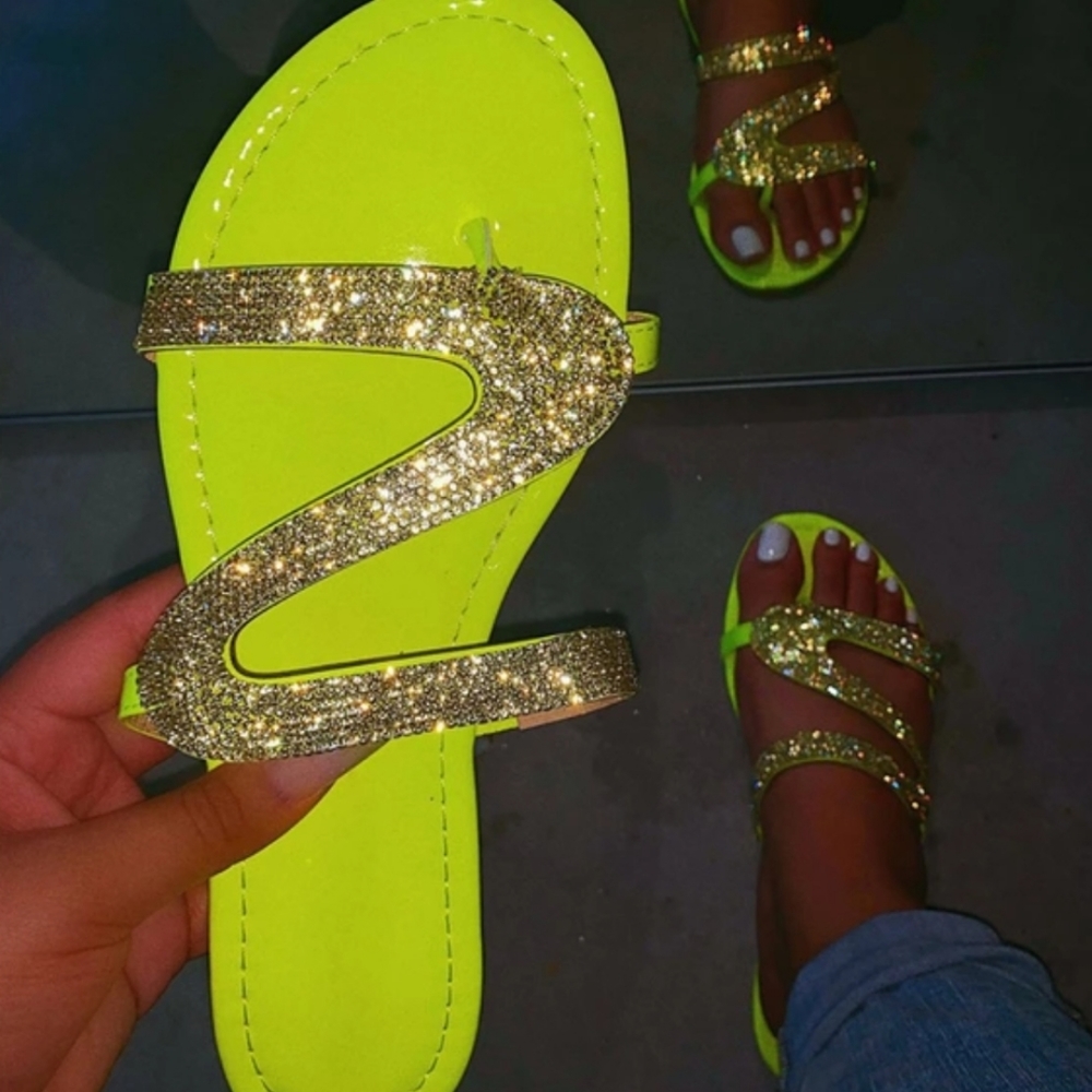SOLD OUT ❣❣❣❣Diamond Studded Sandals NWT - Picture 2 of 3
